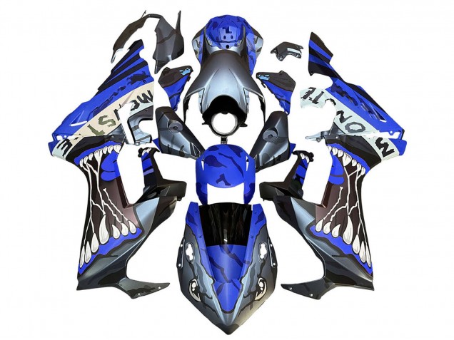 Honda CBR1000RR Motorrad Verkleidung 2017-2023 - Blau Grau Glanzendes Schwarz Monster