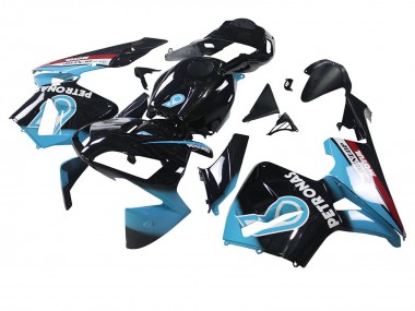 Honda CBR600RR Motorrad Verkleidung 2003-2004 - Hellblau Rot Glanzendes Schwarz Dunlop