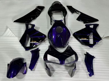 Honda CBR600RR Motorrad Verkleidung 2003-2004 - Dunkel Blau Glanzendes Schwarz