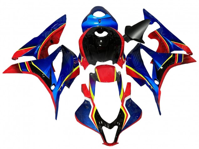 Honda CBR600RR Motorrad Verkleidung 2007-2008 - Blau Rot Gelb Glanzendes Schwarz