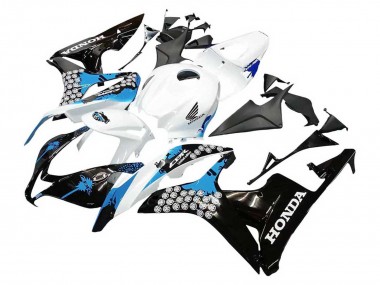 Honda CBR600RR Motorrad Verkleidung 2007-2008 - Weiss Hellblau Glanzendes Schwarz
