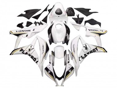 Honda CBR600RR Motorrad Verkleidung 2007-2008 - Weiss Gold Glanzendes Schwarz Playboy