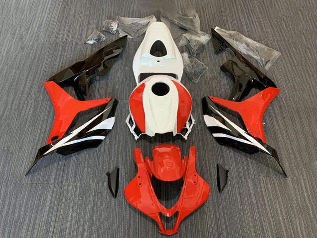 Honda CBR600RR Motorrad Verkleidung Kit 2007-2008 - Weiss Rot Glanzendes Schwarz