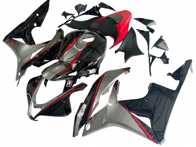 Honda CBR600RR Motorrad Verkleidung 2007-2008 - Silber Rot Glanzendes Schwarz