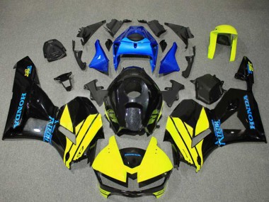 Honda CBR600RR Motorrad Verkleidung 2013-2023 - Blau Gelb Glanzendes Schwarz