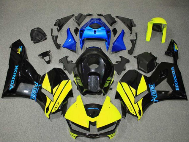 Honda CBR600RR Motorrad Verkleidung 2013-2023 - Blau Gelb Glanzendes Schwarz