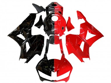 Honda CBR600RR Motorrad Verkleidung 2013-2023 - Glanzendes Schwarz Rot Geteiltes