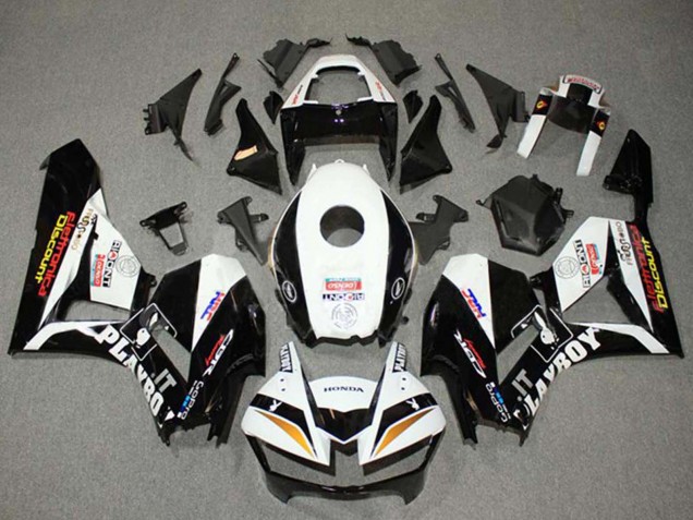 Honda CBR600RR Motorrad Verkleidung 2013-2023 - Weiss Gold Glanzendes Schwarz HRC