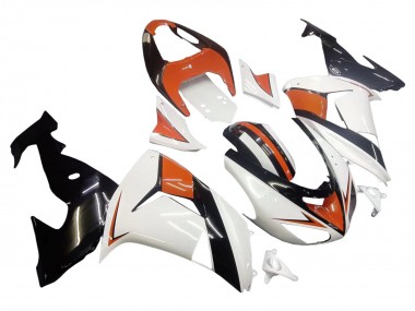 Kawasaki ZX10R Motorrad Verkleidung 2006-2007 - Weiss Orange Schwarz