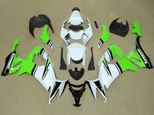 Kawasaki ZX10R Motorrad Verkleidung 2008-2010 - Weiss Grun Schwarz