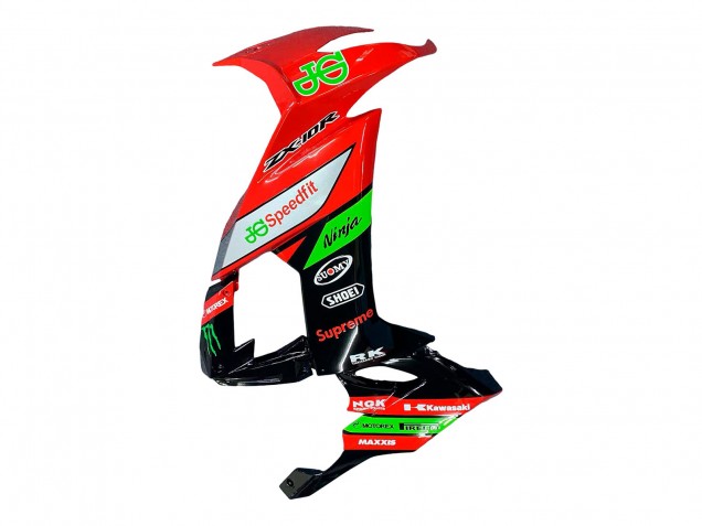 Kawasaki ZX10R Motorrad Verkleidung 2008-2010 - Rot Grun Schwarz