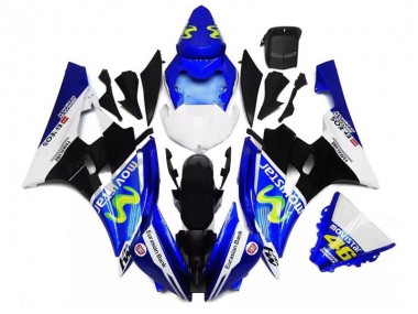 Yamaha YZF R6 Motorrad Verkleidung 2006-2007 - Blau Weiss Schwarz Grun MoviStar ENEOS Yamalube 46
