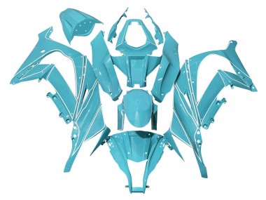 Kawasaki ZX10R Motorrad Verkleidung 2008-2010 - Hellblau Weiss Linie