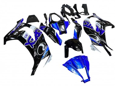 Kawasaki ZX10R Motorrad Verkleidung 2011-2015 - Blau Weiss Glanzendes Schwarz