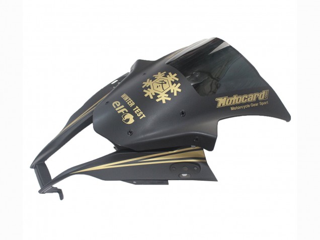 Kawasaki ZX10R Motorrad Verkleidung 2011-2015 - Matt Schwarz Gold Schnee Elf