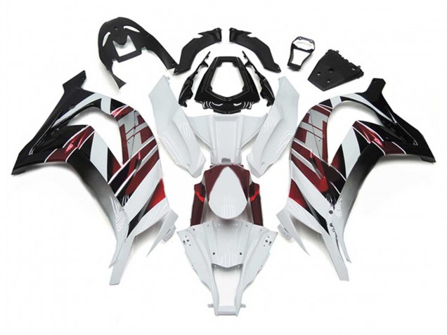Kawasaki ZX10R Motorrad Verkleidung 2011-2015 - Weiss Rot Silber Schwarz