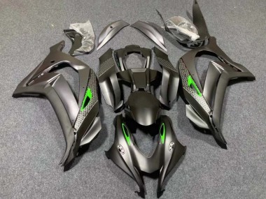 Kawasaki ZX10R Motorrad Verkleidung 2016-2020 - Matt Schwarz Grun Bienenwabe