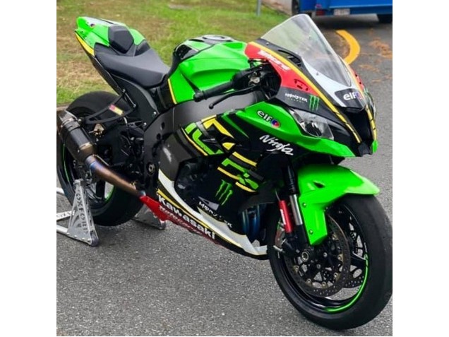 Kawasaki ZX10R Motorrad Verkleidung 2016-2020 - Grun Gelb Rot Schwarz Elf Monster
