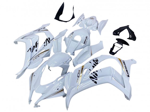 Kawasaki ZX10R Motorrad Verkleidung 2016-2020 - Weiss Gold Schwarz