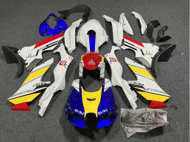Kawasaki ZX10R Motorrad Verkleidung 2021-2025 - Weiss Blau Rot Gelb