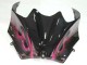 Kawasaki ZX14R ZZR1400 Motorrad Verkleidung 2006-2011 - Glanzendes Schwarz Rot Rosa Flamme