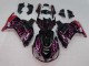Kawasaki ZX14R ZZR1400 Motorrad Verkleidung 2006-2011 - Glanzendes Schwarz Rot Rosa Flamme