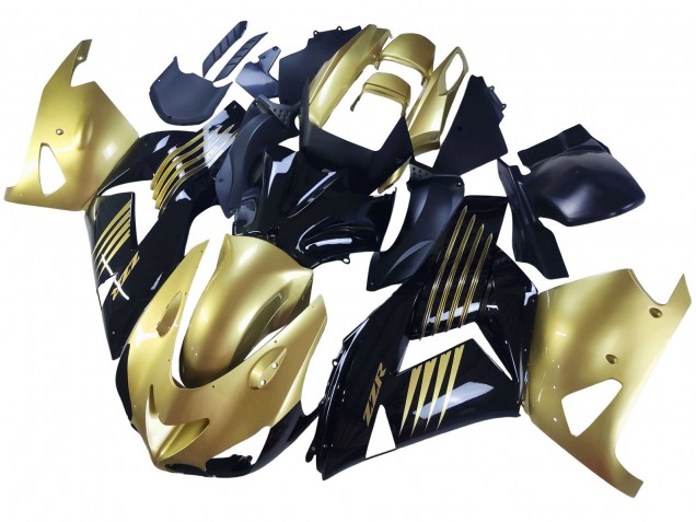 Kawasaki ZX14R ZZR1400 Motorrad Verkleidung 2006-2011 - Gold Schwarz