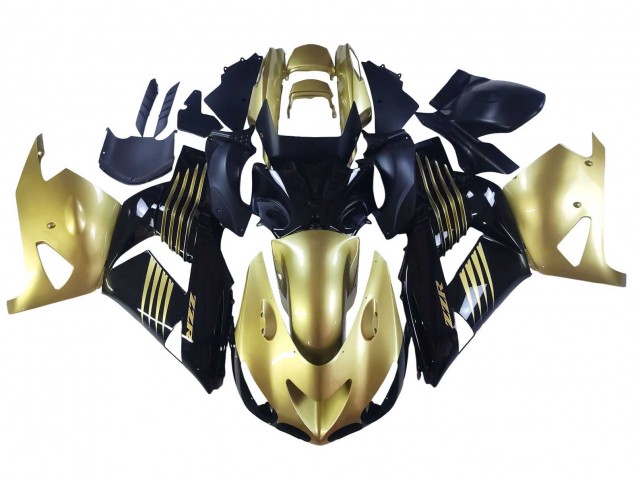 Kawasaki ZX14R ZZR1400 Motorrad Verkleidung 2006-2011 - Gold Schwarz