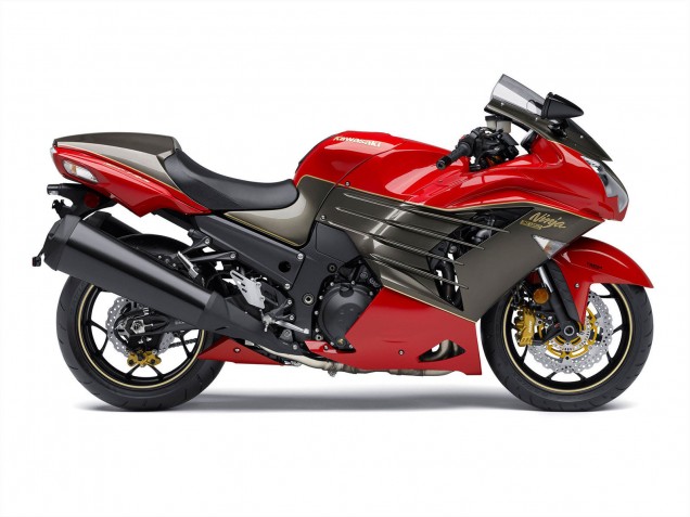 Kawasaki ZX14R ZZR1400 Motorrad Verkleidung 2012-2024 - Rot Matt Schwarz Gold Ninja