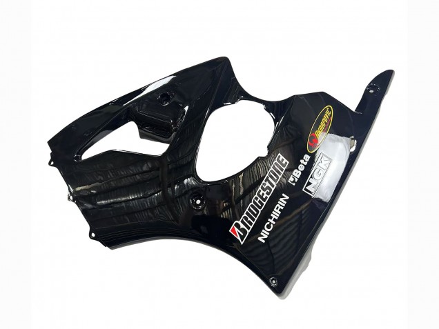 Kawasaki ZX6R Motorrad Verkleidung 1998-1999 - Glanzendes Schwarz Gelb Elf Bridgestone