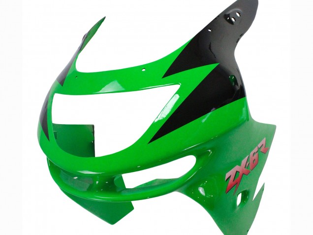 Kawasaki ZX6R Motorrad Verkleidung 1998-1999 - Grun Weiss Glanzendes Schwarz