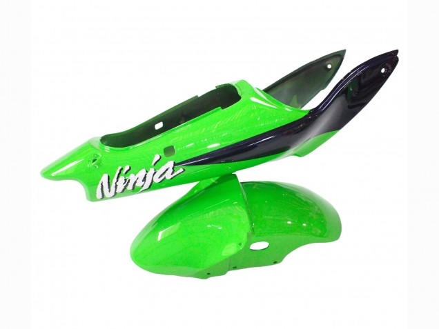 Kawasaki ZX6R Motorrad Verkleidung 1998-1999 - Grun Weiss Dunkel Blau Silber
