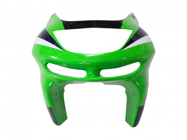 Kawasaki ZX6R Motorrad Verkleidung 1998-1999 - Grun Weiss Dunkel Blau Silber