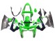 Kawasaki ZX6R Motorrad Verkleidung 1998-1999 - Grun Weiss Dunkel Blau Silber