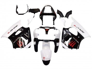 Kawasaki ZX6R Motorrad Verkleidung 2000-2002 - Weiss Schwarz Rot Monster