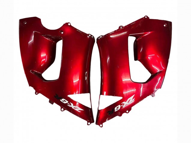 Kawasaki ZX6R Motorrad Verkleidung 2005-2006 - Rot Schwarz