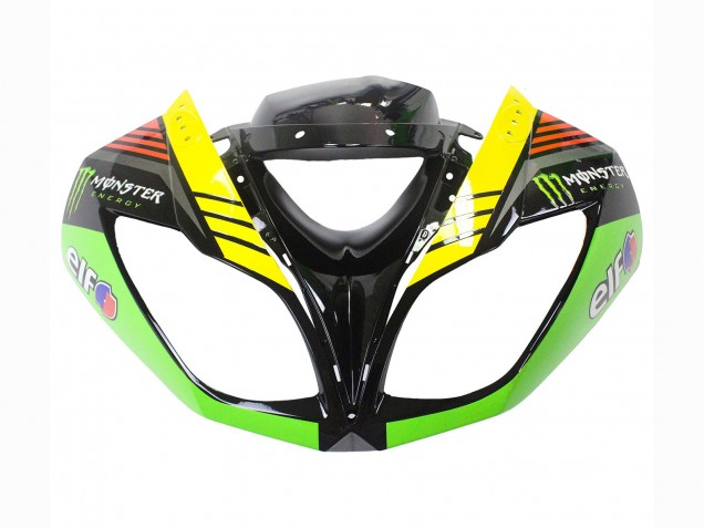 Kawasaki ZX6R Motorrad Verkleidung 2009-2012 - Grun Glanzendes Schwarz Gelb Weiss Rot Elf Monster