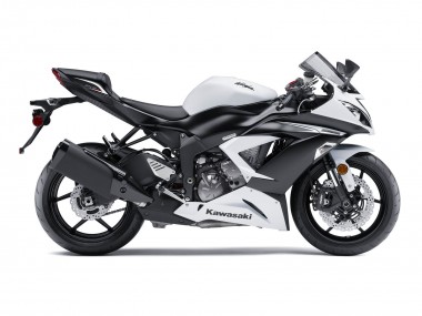 Kawasaki ZX6R Motorrad Verkleidung 2009-2012 - Weiss Matt Schwarz