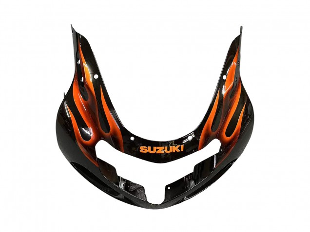 Suzuki GSXR1000 Motorrad Verkleidung 2000-2002 - Glanzendes Schwarz Orange Flamme