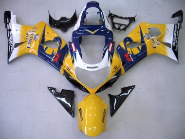 Suzuki GSXR1000 Motorrad Verkleidung 2000-2002 - Gelb Dunkel Blau Weiss Motul Corona