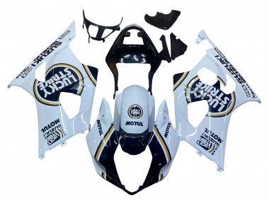 Suzuki GSXR 1000 Motorrad Verkleidung 2003-2004 - Weiss Schwarz Gold Motul Lucky Strike