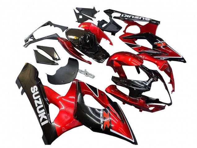 Suzuki GSXR 1000 Motorrad Verkleidung 2005-2006 - Rot Glanzendes Schwarz
