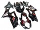 Suzuki GSXR 1000 Motorrad Verkleidung 2007-2008 - Schwarz Rot Flamme