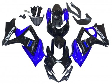 Suzuki GSXR 1000 Motorrad Verkleidung Kit 2007-2008 - Blau Glanzendes Schwarz