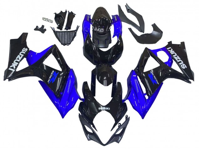 Suzuki GSXR 1000 Motorrad Verkleidung Kit 2007-2008 - Blau Glanzendes Schwarz