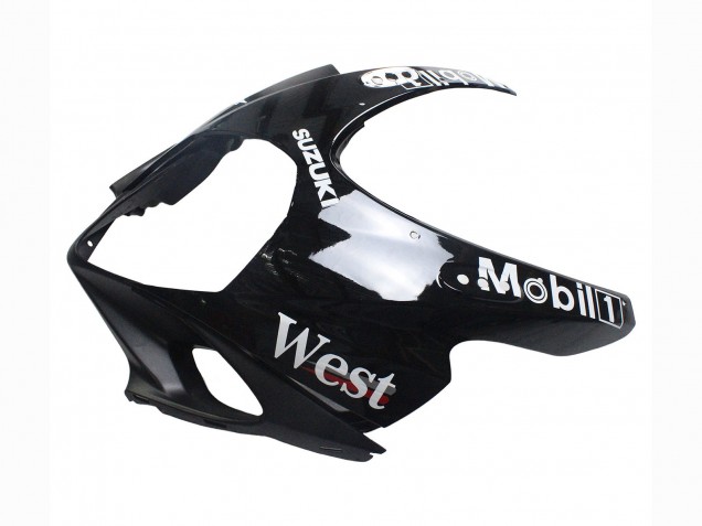 Suzuki GSXR 1000 Motorrad Verkleidung 2007-2008 - Glanzendes Schwarz Weiss West