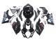 Suzuki GSXR 1000 Motorrad Verkleidung 2007-2008 - Glanzendes Schwarz Weiss West