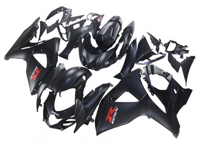 Suzuki GSXR 1000 Motorrad Verkleidung 2007-2008 - Matt Schwarz Rot Aufkleber