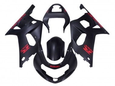 Suzuki GSXR 600 / GSXR 750 Motorrad Verkleidung 2001-2003 - Matt Schwarz Rot