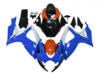 Suzuki GSXR 600 / GSXR 750 Motorrad Verkleidung 2004-2005 - Weiss Blau Orange Schwarz